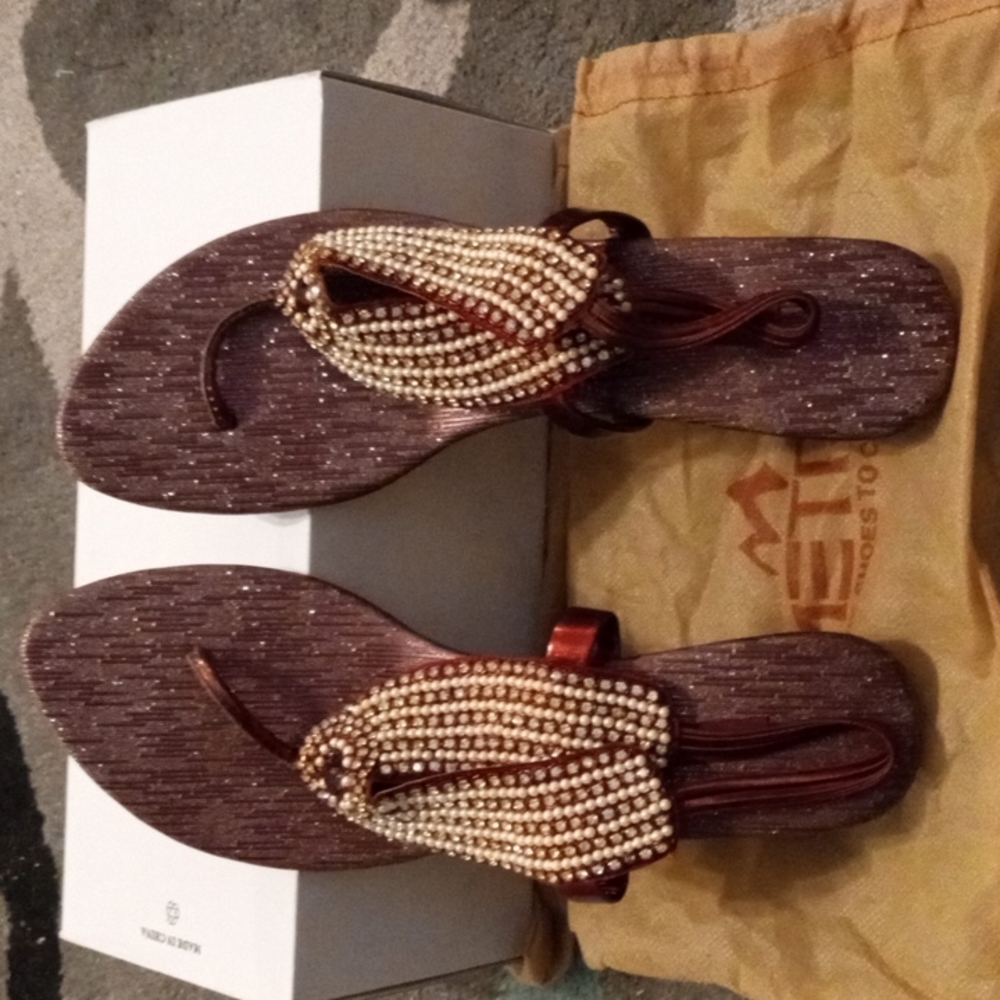 Open Toes Sling Back Glitter Sandals